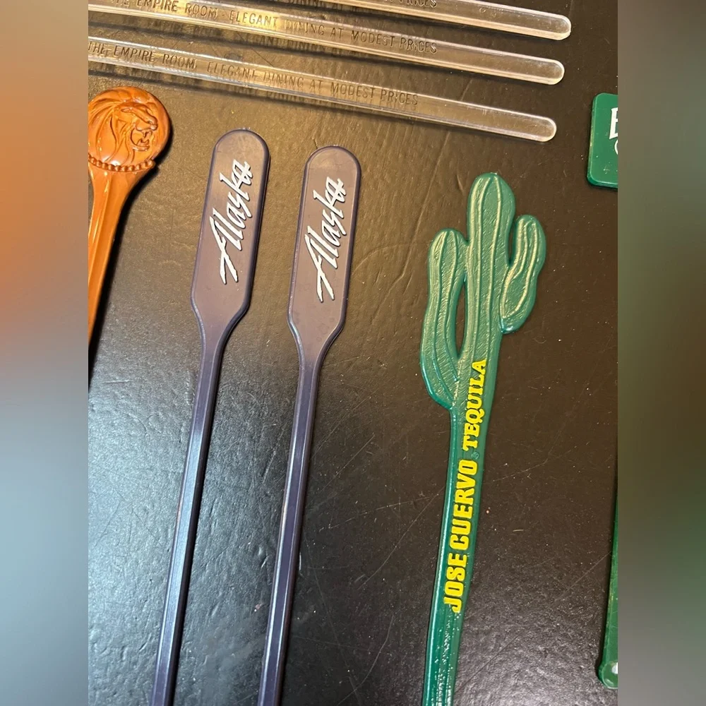Vintage Swizzle STICK Alcoholic Drink Stirrers Cactus Tequila‎ Alaska Lot